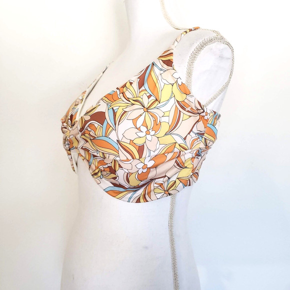 NEW!! L*Space Womens SIZE DD Tropical Floral Peach Ringo Swim Top Only LSRIT21P - Picture 2 of 12